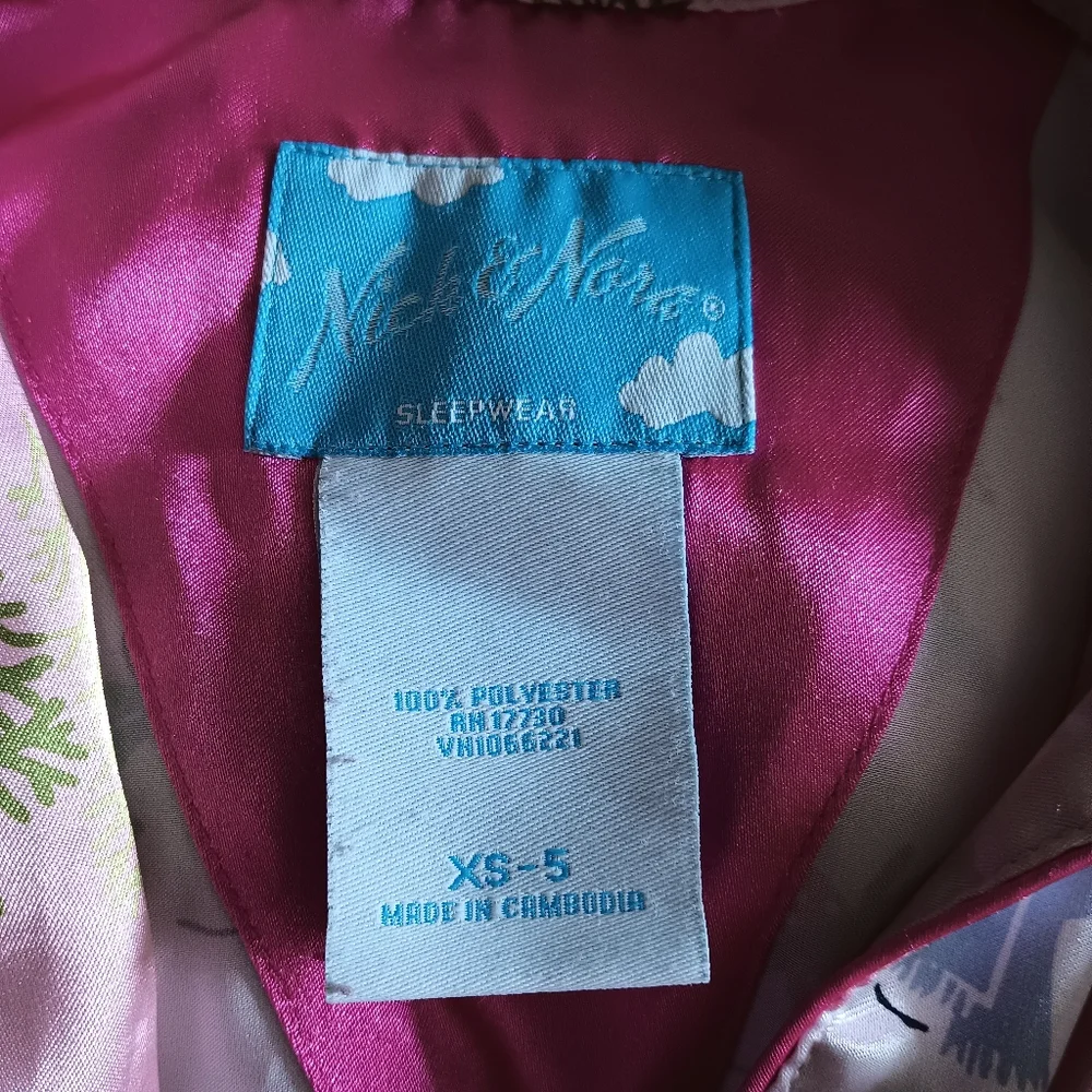 Nick & Nora Pink Snowman Winter Pajamas Sleepwear Sleep Set PJs Girls Sz XS 5